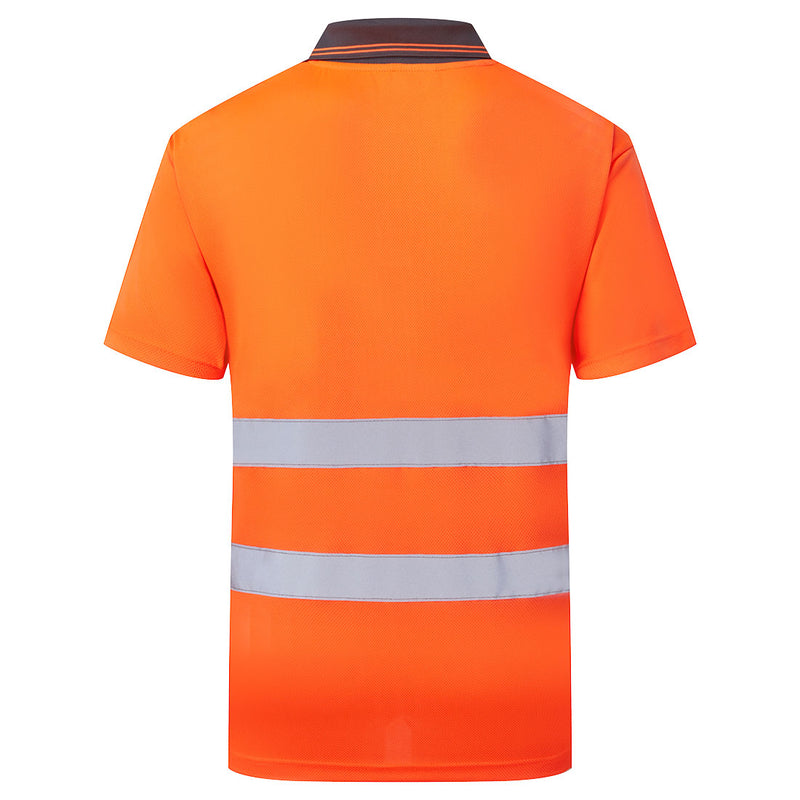 Chargez l'image dans la visionneuse de la galerie, ES477 - ES1 Essential Polo Haute Visibilité M/C, Orange, vue de dos # Couleur_Orange
