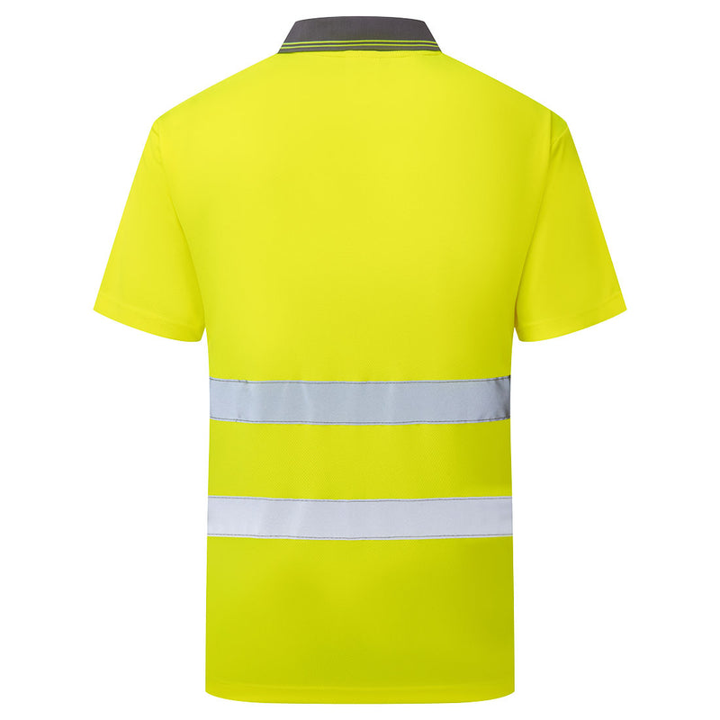 Chargez l'image dans la visionneuse de la galerie, ES477 - ES1 Essential Polo Haute Visibilité M/C, Jaune, vue de dos # Couleur_Jaune
