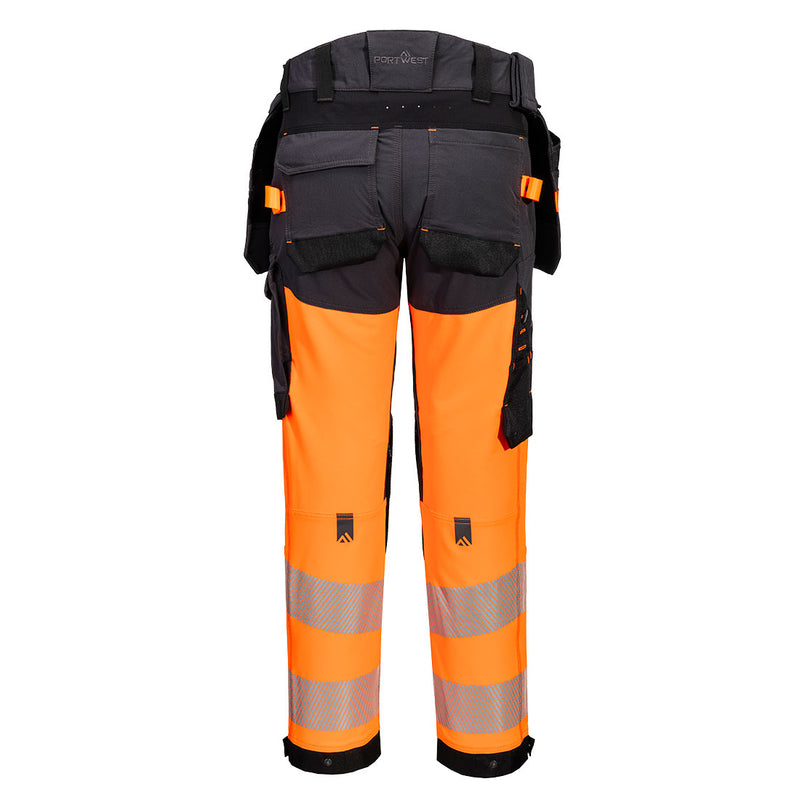 Chargez l'image dans la visionneuse de la galerie, EV442 - Pantalon Stretch EV4 Haute-Visibilité Classe 1 avec Poches flottantes Démontables, Or/Metal Short, vue de dos # Couleur_Or/Metal Short
