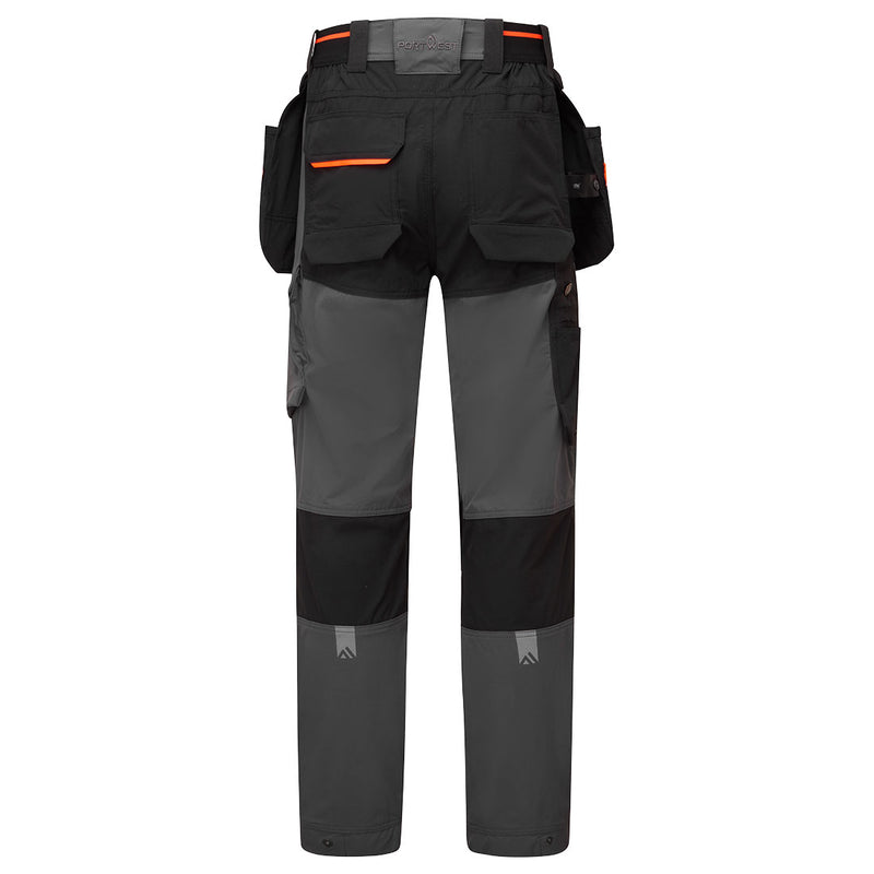 Chargez l'image dans la visionneuse de la galerie, EV446 - Pantalon de travail stretch léger EV4 holsters amovibles, Gris Métal, vue de dos # Couleur_Gris Métal
