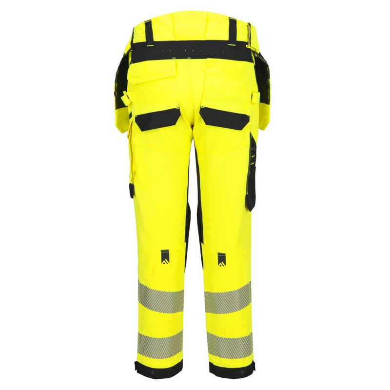 Chargez l'image dans la visionneuse de la galerie, EV448 - Pantalon stretch Poches flottantes EV4 Haute-Visibilité Classe 2, Tall Jaune/Noir, vue de dos # Couleur_Tall Jaune/Noir
