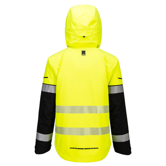 EV465 - Veste imper-respirante à capuche HV EV4 (3L), Jaune/Noir, vue de dos