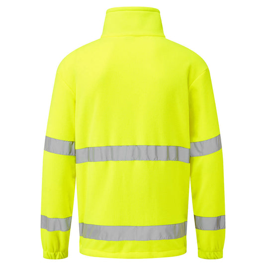 F302 - Polaire 1/2 Zip HV, Jaune, vue de dos