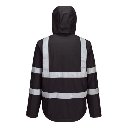 F442 - Veste de pluie légère Iona pliable, Noir, vue de dos