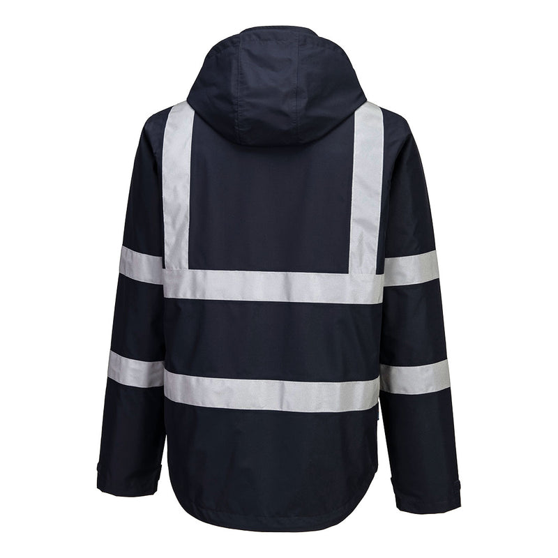 Chargez l'image dans la visionneuse de la galerie, F442 - Veste de pluie légère Iona pliable, Marine Foncé, vue de dos # Couleur_Marine Foncé
