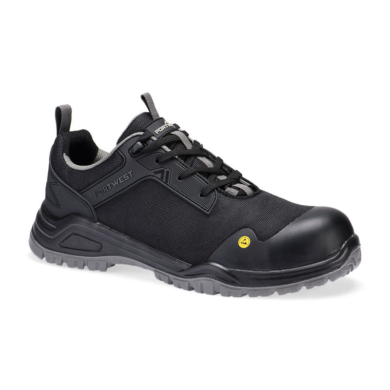 Chargez l'image dans la visionneuse de la galerie, FE11 - Chaussure basse Mesh composite S3S ESD SR FO, Noir/Gris, vue de dos # Couleur_Noir/Gris
