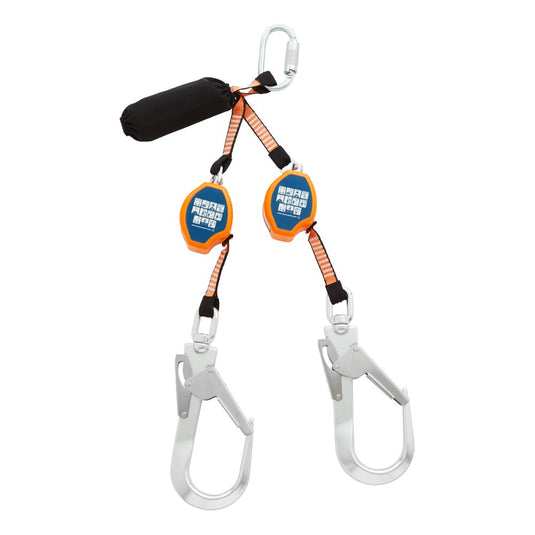 FP81 - Antichute à rappel automatique 2,5 m 140 kg, Noir/Orange, vue de dos