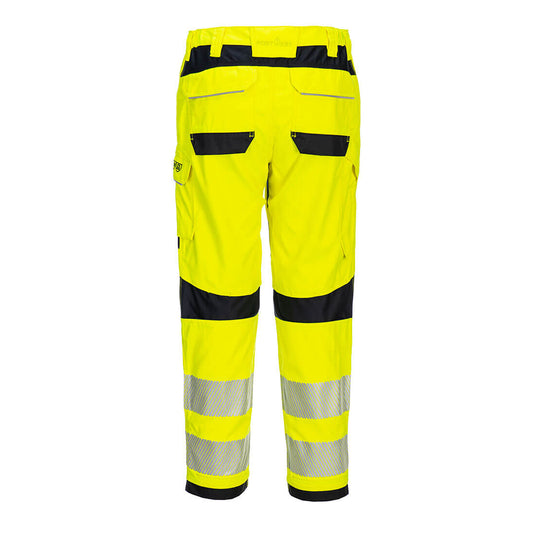 FR409 - Pantalon de travail pour femmes PW3 FR Modaflame HV, Jaune/Noir, vue de dos 