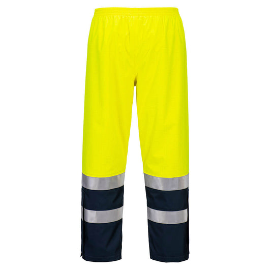 FR410 - Pantalon de pluie Bizflame HV, Jaune/Marine, vue de dos 
