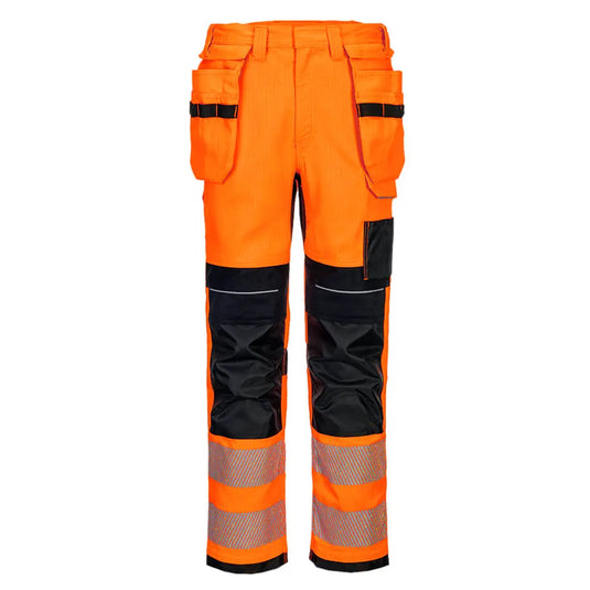 Pantalon travail ignifugé haute visibilité FR415 - protection multi-risques avec poches holster