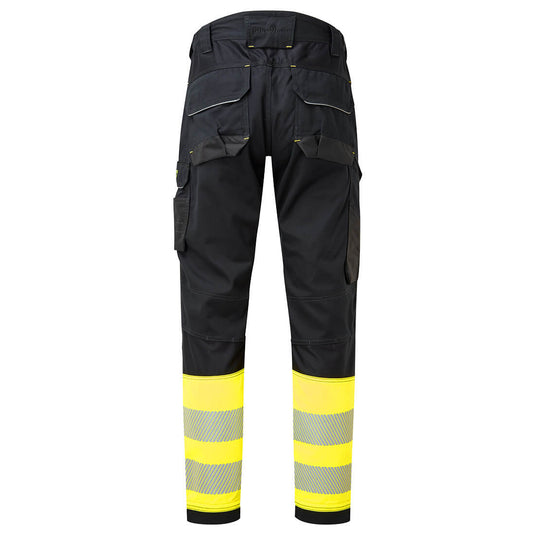 FR416 - Pantalon PW3 FR HV Classe 1, Jaune/Noir, vue de dos 