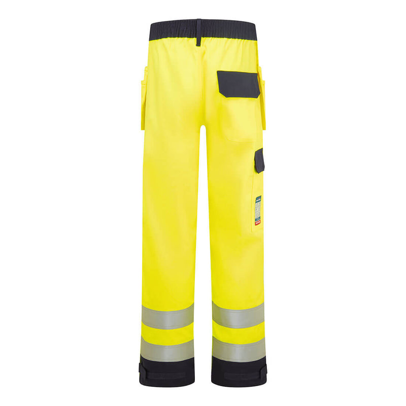 Chargez l'image dans la visionneuse de la galerie, FR440 - Pantalon hoslter Bizflame HV, Jaune/Marine, vue de dos # Couleur_Jaune/Marine
