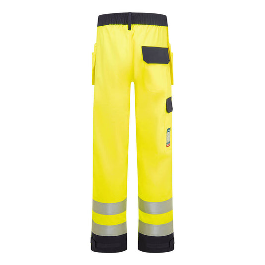 FR440 - Pantalon hoslter Bizflame HV, Jaune/Marine, vue de dos 