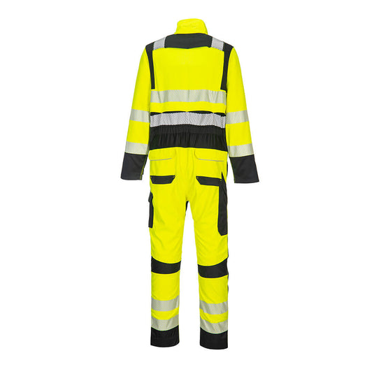 FR507 - Combinaison Modaflame PW3 HV, Jaune/Noir, vue de dos 