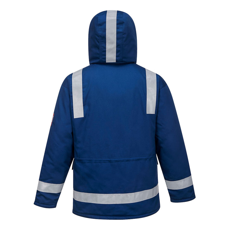 Chargez l'image dans la visionneuse de la galerie, FR59 - Parka Hiver FR Anti-Statique, Bleu Royal, vue de dos # Couleur_Bleu Royal
