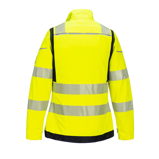 FR715 - Veste de travail femme Modaflame PW3 HV, Jaune/Noir, vue de dos 