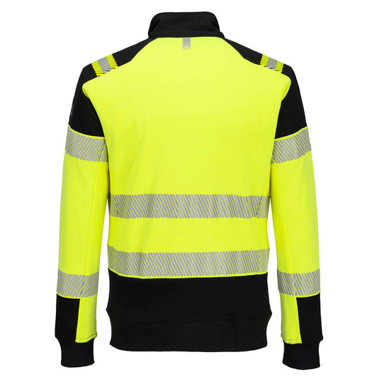 FR717 - Sweat-shirt zippé PW3 Modaflame HV FR, Jaune/Noir, vue de dos 