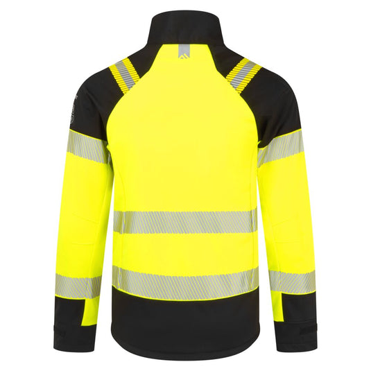 FR718 - Softshell multirisques HV PW3, Jaune/Noir, vue de dos 