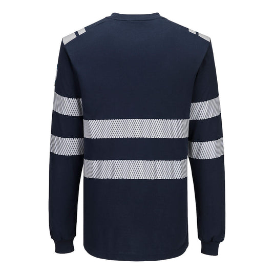 FR732 - Tee shirt ML Modaflame PW3 HV, Marine, vue de dos
