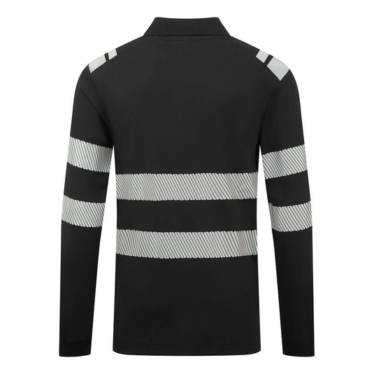FR733 - Polo ML PW3 Modaflame FR, Noir, vue de dos 