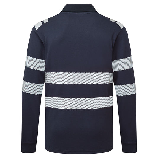 FR733 - Polo ML PW3 Modaflame FR, Marine, vue de dos