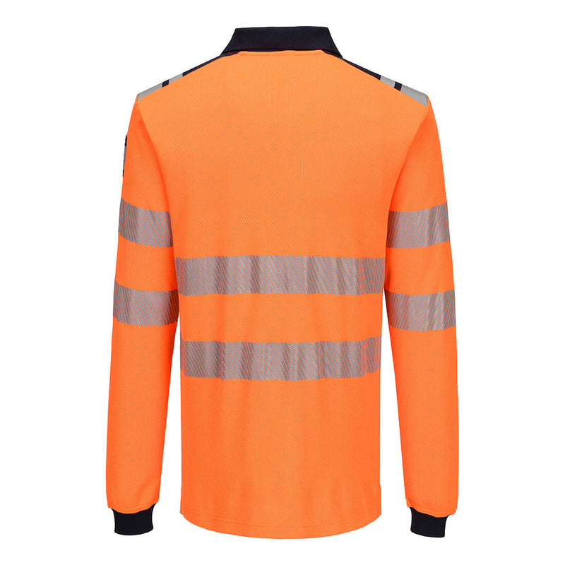 Chargez l'image dans la visionneuse de la galerie, FR734 - Polo ML PW3 HVO Modaflame FR, Orange/Marine, vue de dos # Couleur_Orange/Marine
