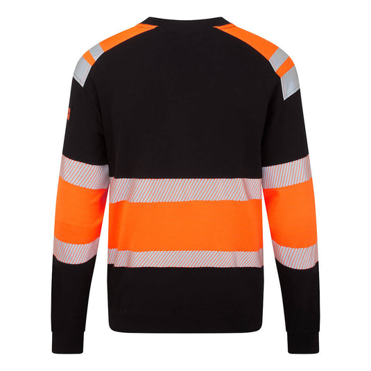 FR737 - SweatshirtPW3 Modaflame HV Classe 1, Orange/Noir, vue de dos 