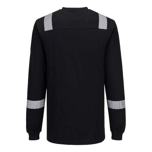 FR751 - T-shirt manches longues WX3 Modaflame Knit FR, Noir, vue de dos 