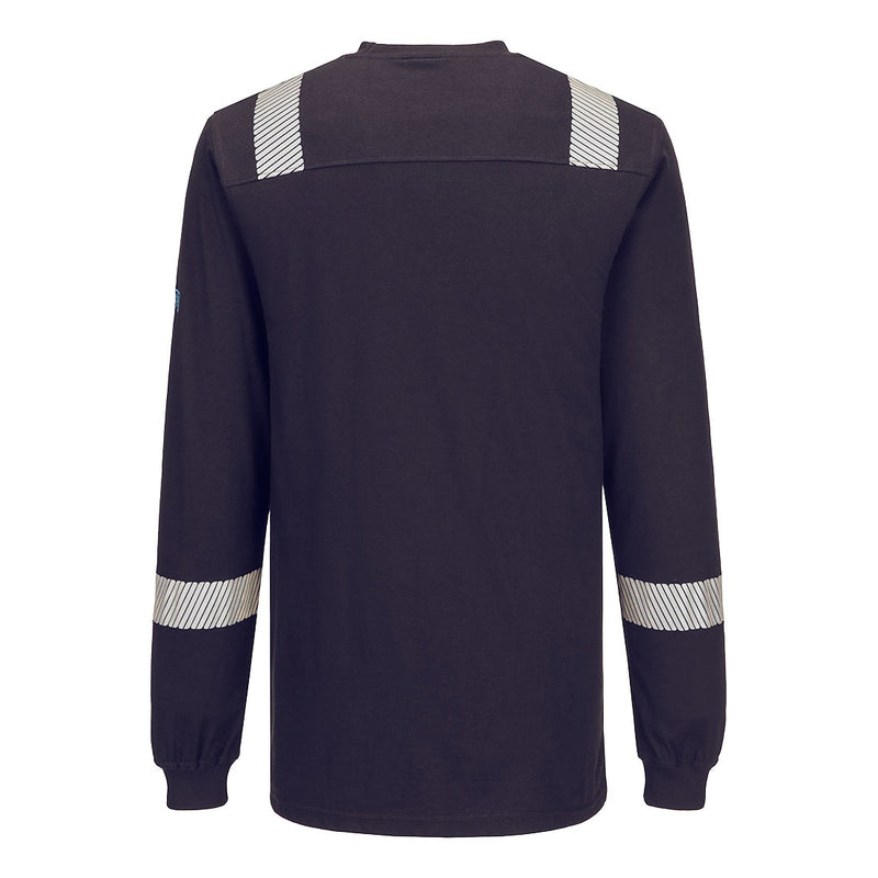 Chargez l'image dans la visionneuse de la galerie, FR751 - T-shirt manches longues WX3 Modaflame Knit FR, Marine, vue de dos # Couleur_Marine
