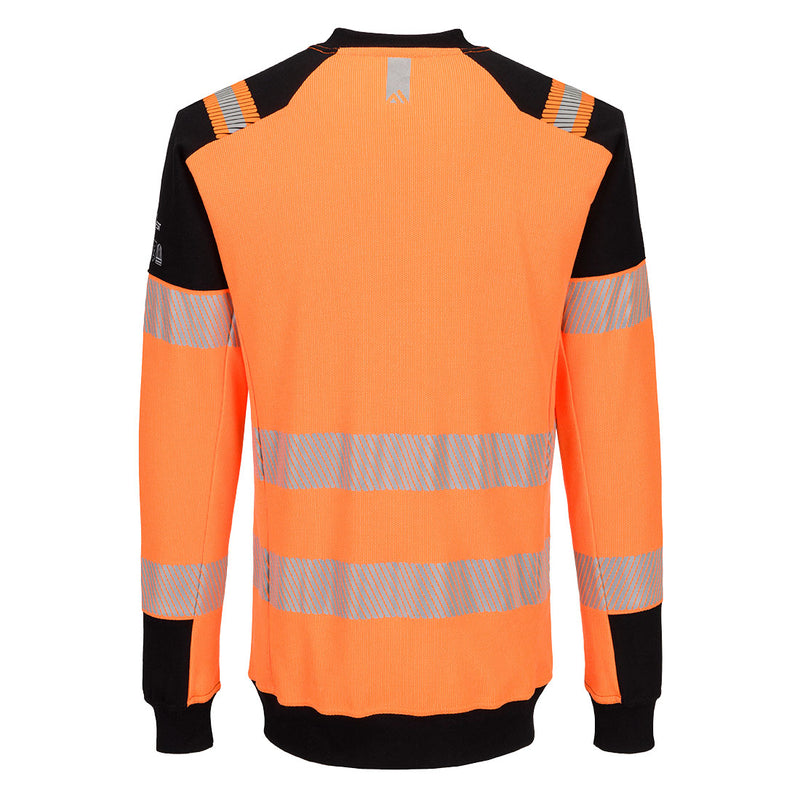 Chargez l'image dans la visionneuse de la galerie, FR755 - Sweatshirt PW3 Modaflame Knit HVO FR, Orange/Noir, vue de dos # Couleur_Orange/Noir
