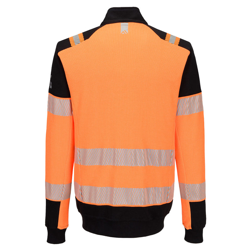 Chargez l'image dans la visionneuse de la galerie, FR756 - Sweatshirt FR Zippé Intégral PW3 Modaflame Knit HVO, Orange/Noir, vue de dos # Couleur_Orange/Noir
