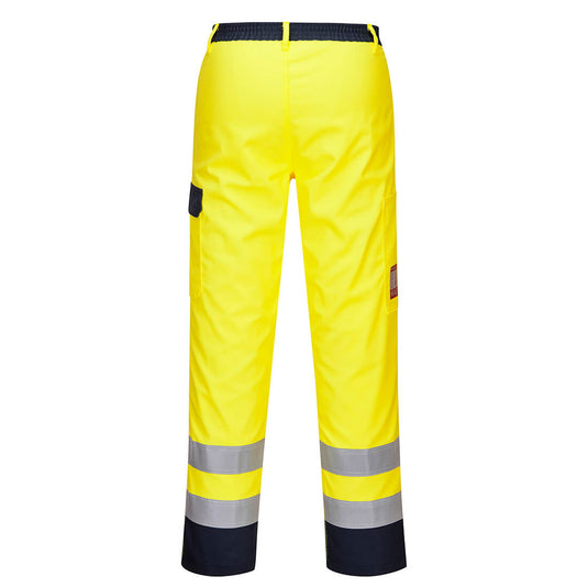 FR92 - Pantalon de travail Hi-Vis Bizflame, Jaune, vue de dos 