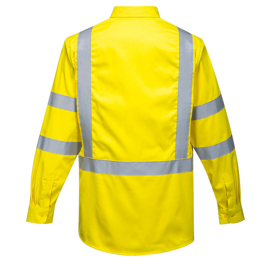FR95 - Chemise haute visibilité Bizflame 88/12 FR, Jaune, vue de dos 