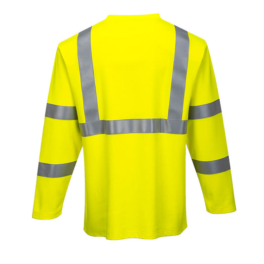 FR96 - T-shirt à manches longues haute visibilité FR, Jaune, vue de dos 