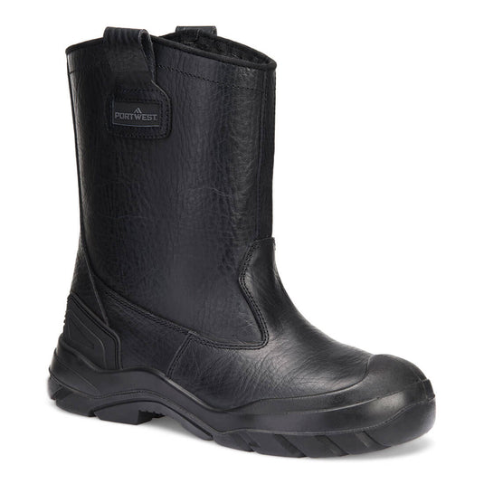 FT23 - Botte Rigger Hiver Cuir Acier S3 CI HI FO SC SR, Noir