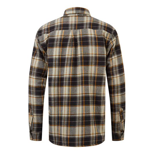 KA313 - Chemise à carreaux doublée sherpa KA3, Noir, vue de dos