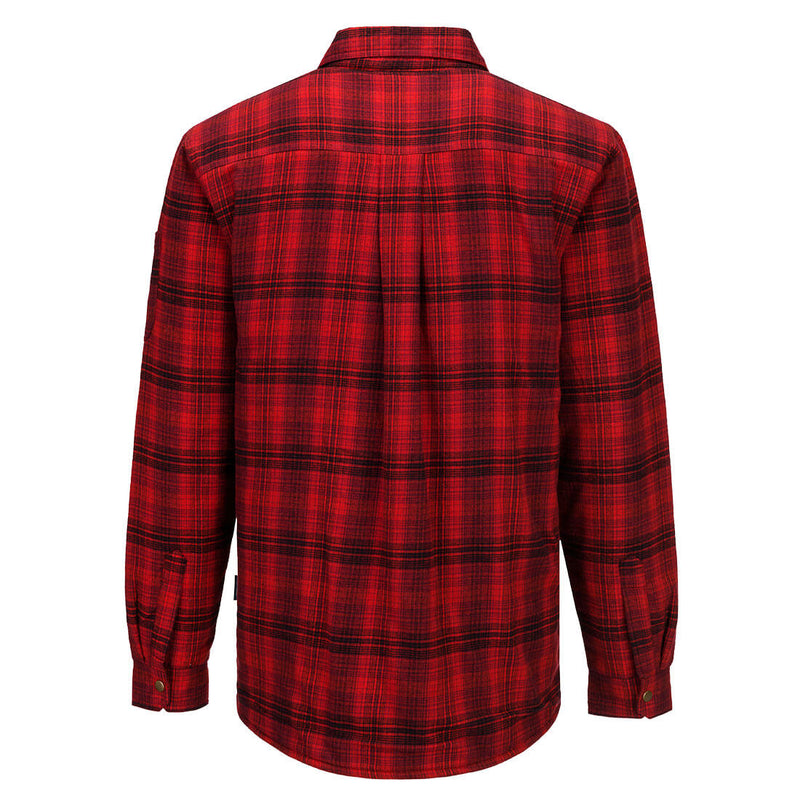 Chargez l'image dans la visionneuse de la galerie, KA313 - Chemise à carreaux doublée sherpa KA3, Rouge, vue de dos # Couleur_Rouge
