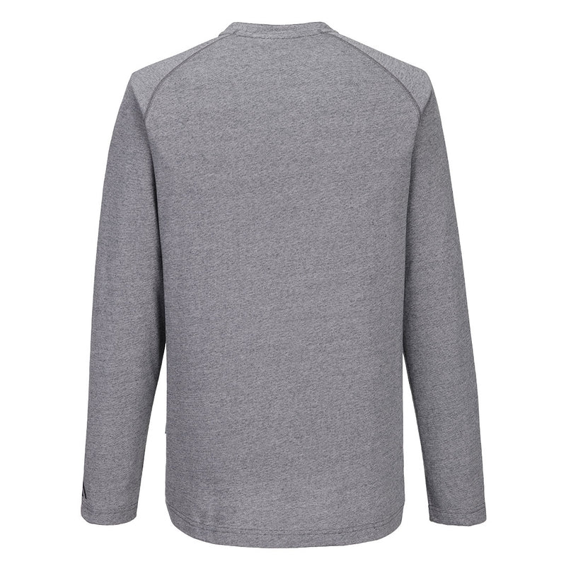 Chargez l'image dans la visionneuse de la galerie, KA370 - T-shirt Henley KA3 manches longues, Gris Zoom, vue de dos # Couleur_Gris Zoom
