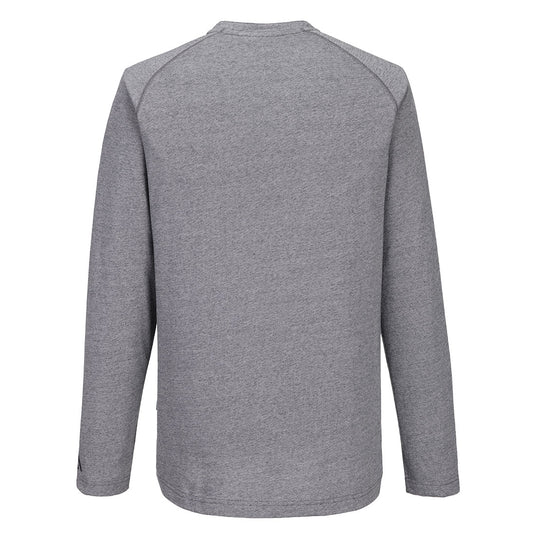 KA370 - T-shirt Henley KA3 manches longues, Gris Zoom, vue de dos 