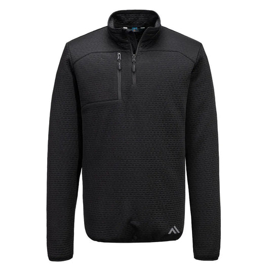 Sweatshirt texturé zip KX376 - polaire anti-boulochage avec poche poitrine