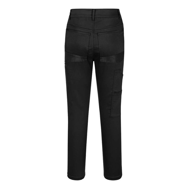 Chargez l'image dans la visionneuse de la galerie, KX383 - Pantalon de travail femme Flexi KX3, Noir, vue de dos # Couleur_Noir

