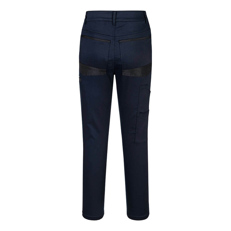 Chargez l'image dans la visionneuse de la galerie, KX383 - Pantalon de travail femme Flexi KX3, Marine, vue de dos # Couleur_Marine
