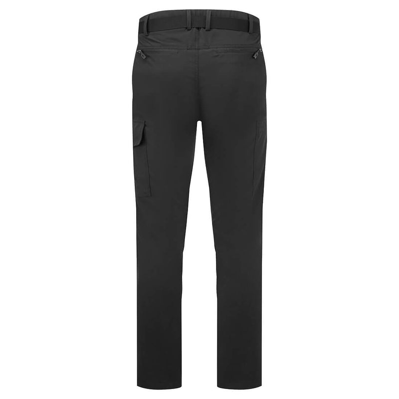 Chargez l'image dans la visionneuse de la galerie, L711 - Pantalon ultra léger slim Stretch, Noir Short, vue de dos # Couleur_Noir Short

