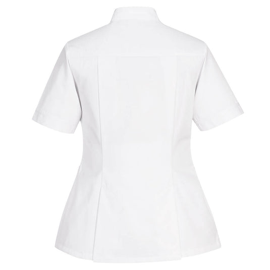 LW22 - Tunique de maternité médicale, Blanc, vue de dos