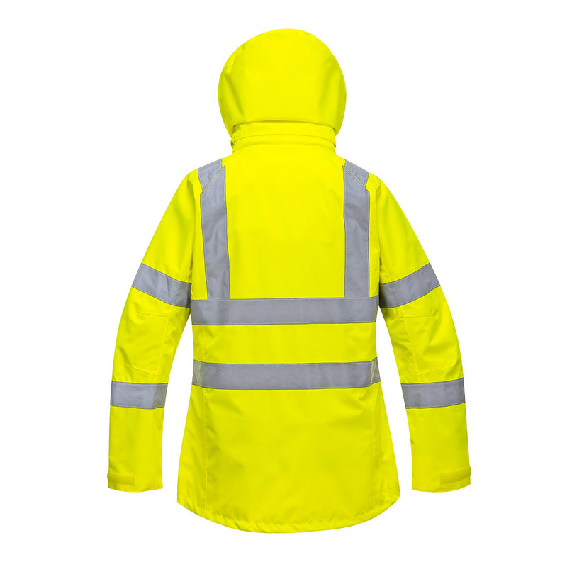 Chargez l'image dans la visionneuse de la galerie, LW70 - Parka femme Hi-Vis respirante, Jaune, vue de dos # Couleur_Jaune
