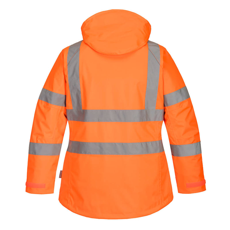 Chargez l'image dans la visionneuse de la galerie, LW74 - Parka d'hiver haute visibilité pour Femme, Orange, vue de dos # Couleur_Orange
