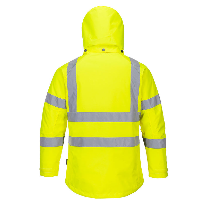 Chargez l'image dans la visionneuse de la galerie, LW74 - Parka d'hiver haute visibilité pour Femme, Jaune, vue de dos # Couleur_Jaune
