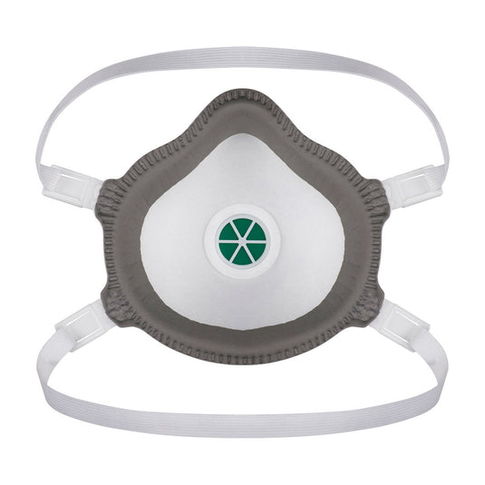 P371 - ERGONET FFP3 Masque respiratoire à valve en dolomite (Pk5), Blanc, vue de dos 