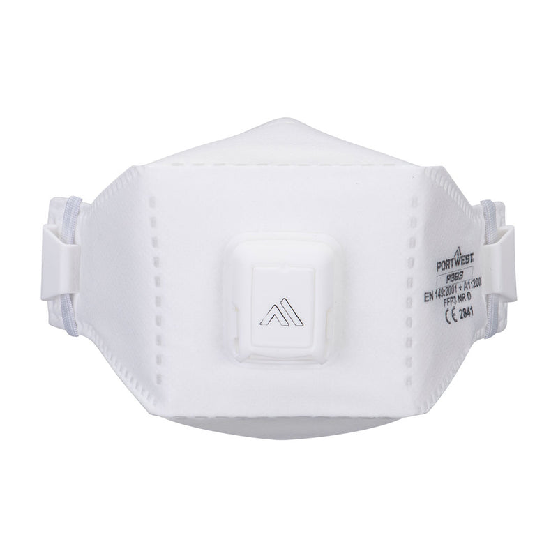 Chargez l'image dans la visionneuse de la galerie, P393 - Masque EAGLE pliable FFP3 Dolomite avec valve (Pk10), Blanc, vue de dos # Couleur_Blanc
