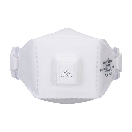 P393 - Masque EAGLE pliable FFP3 Dolomite avec valve (Pk10), Blanc, vue de dos 